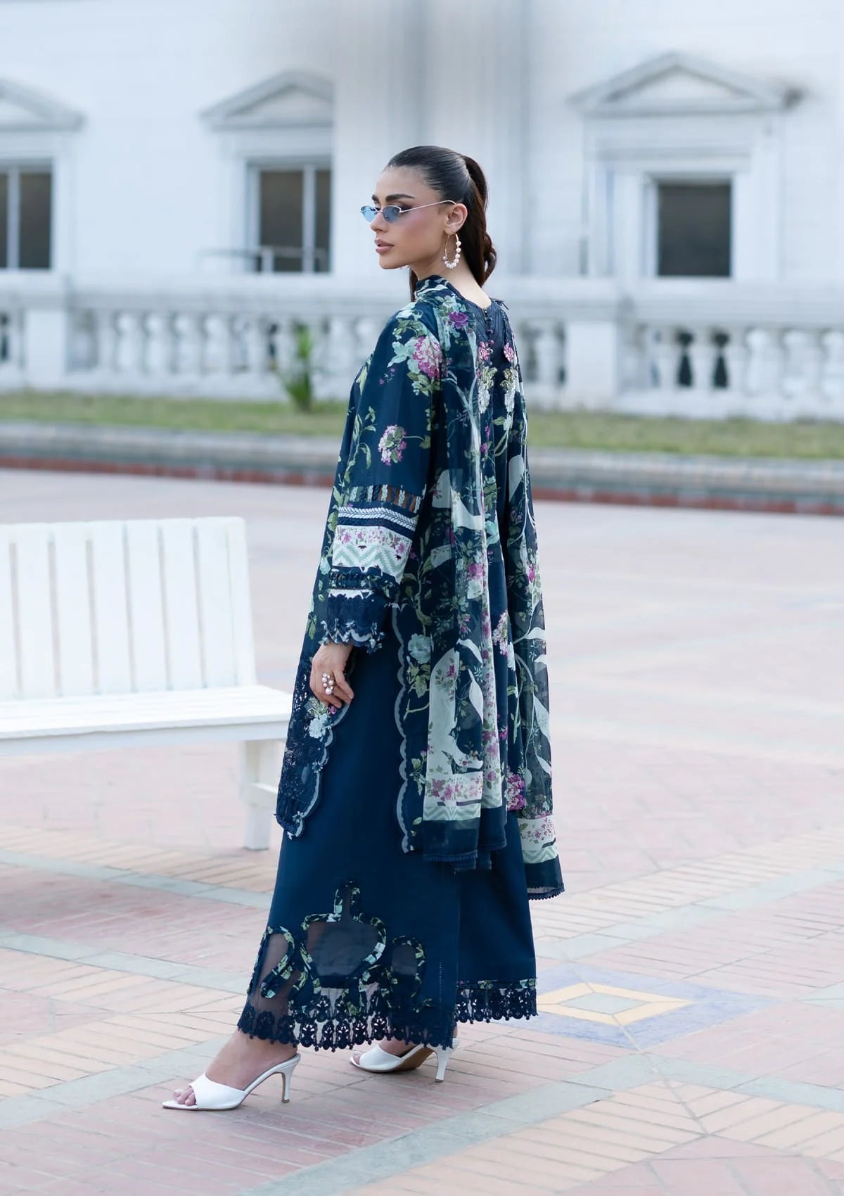Elaf Premium | Signature Embroidered Lawn with Chiffon Collection 26 | ESG-3A MARIEL - Luxury Dress - available at Maria Faisal in UK and USA.