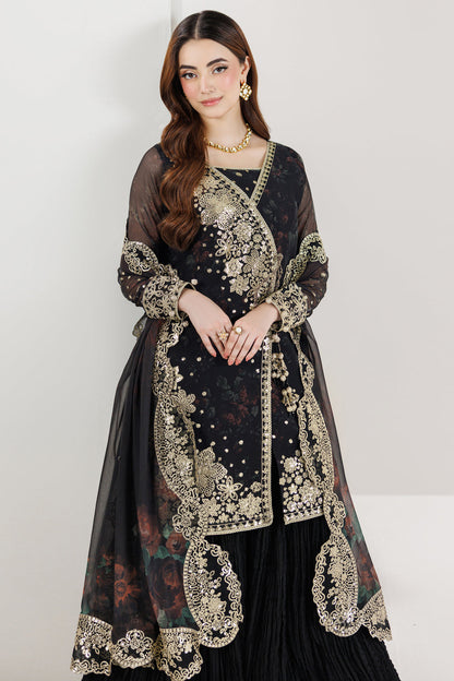 Farasha | Formals 26 | Raven Noir - Formal Dress - available at Maria Faisal in UK and USA.