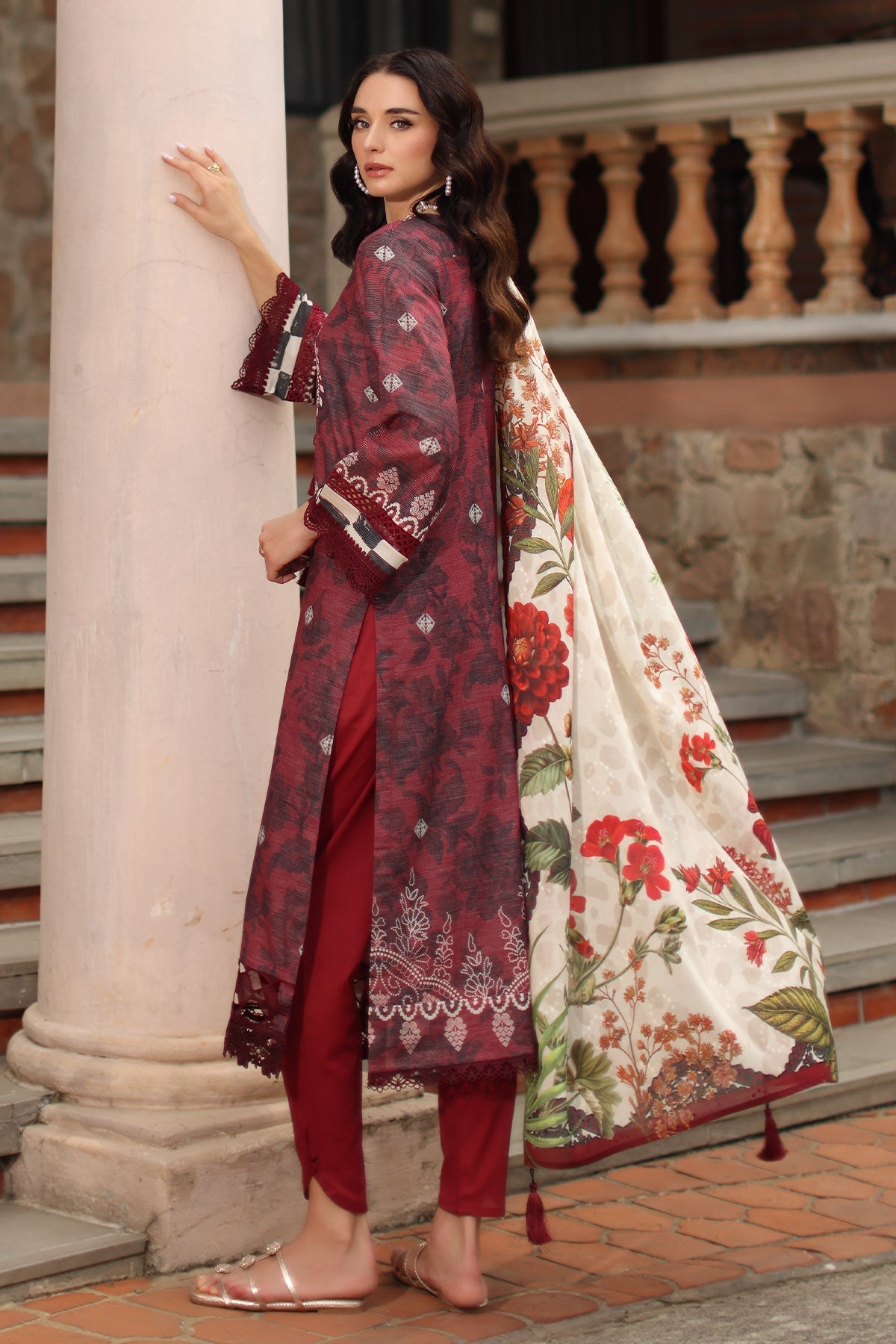 Nureh | Signature Prints 26 | SP-208 - Luxury Dress - available at Maria Faisal in UK and USA.