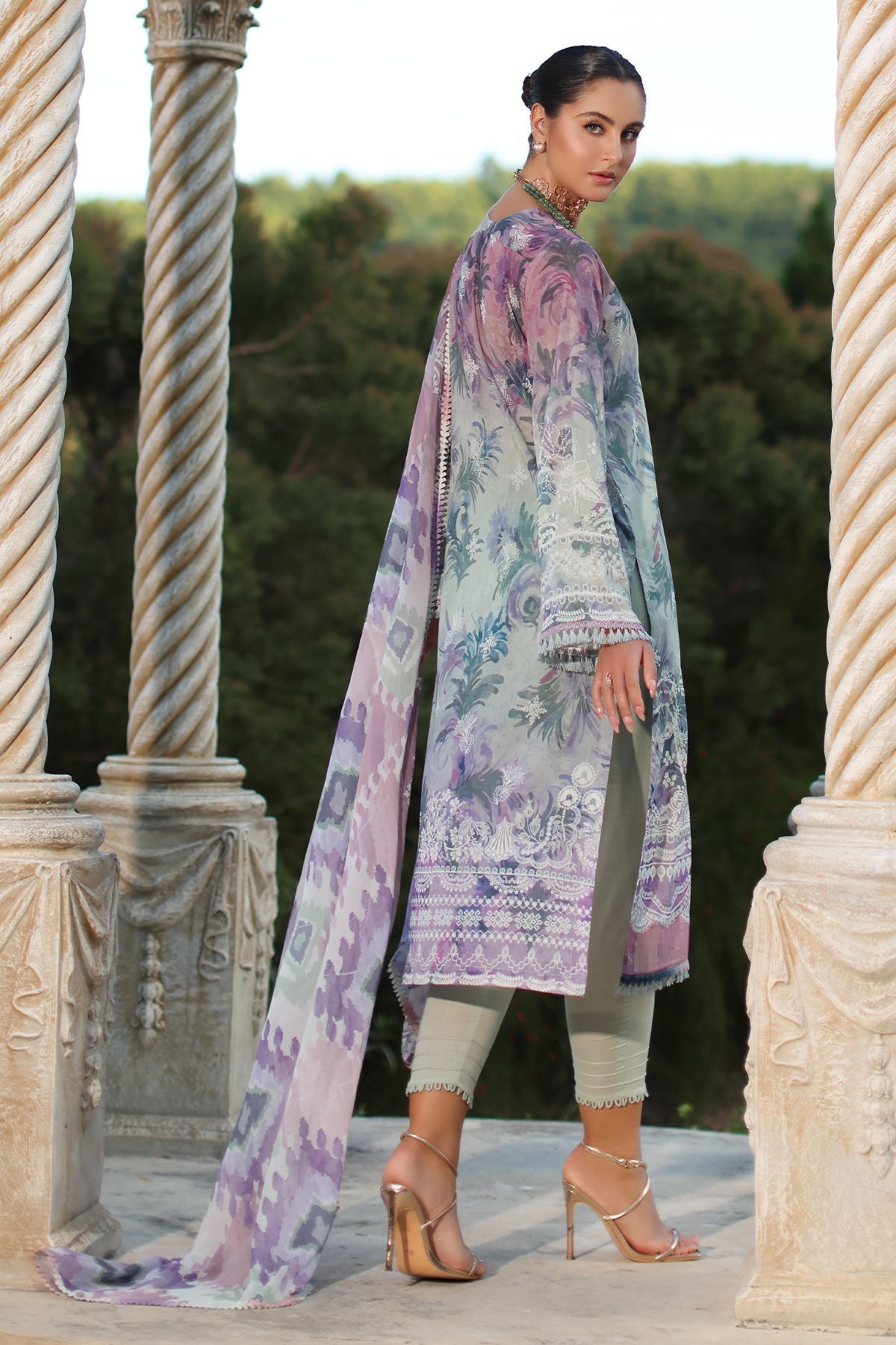 Nureh | Signature Prints 26 | SP-199 - Dress - available at Maria Faisal in UK and USA.