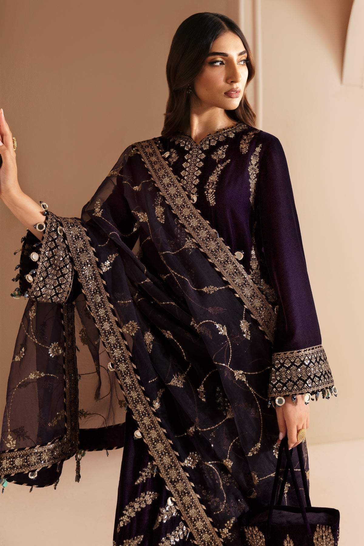 Jazmin | Velvet Edit 24 | Velvet Formal VF-2026 - Ladies Clothes - Maria Faisal
