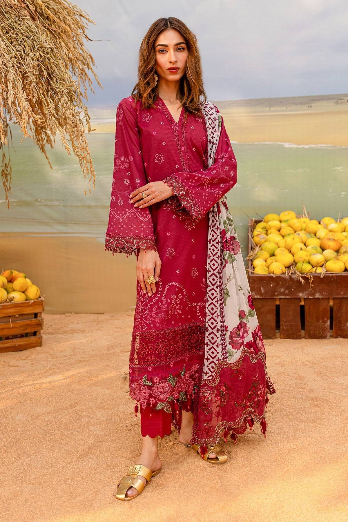 Nureh | Gardenia Lawn 25 | NSG-181 by Maria Faisal - Registered Vendor of : Nureh - type : Ladies Clothes - 100% original wedding dresses