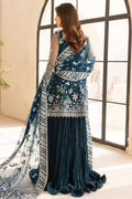 Farasha | Lu Zella Premium Formals 25 | Teal Drizzle - Ladies Clothes - Maria Faisal