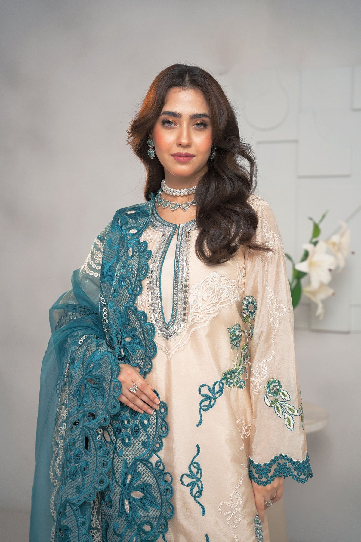 Fozia Khalid | Dilkash Festive Wear 25 | Rameen - Formal Dress - available at Maria Faisal in UK and USA.