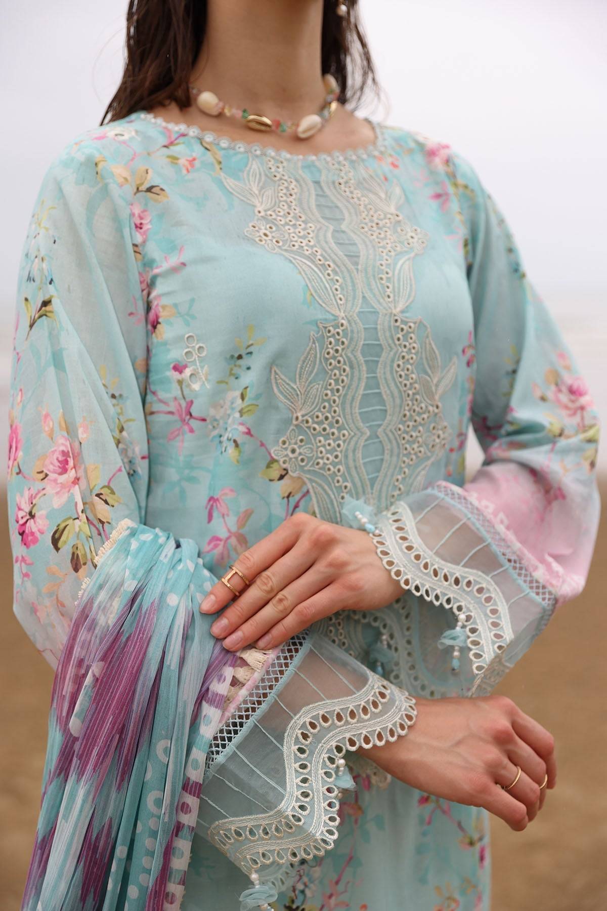 Nureh | Gardenia Embroidered Lawn 25 | NSG-173 by Maria Faisal - Registered Vendor of : Nureh - type : Ladies Clothes - 100% original wedding dresses