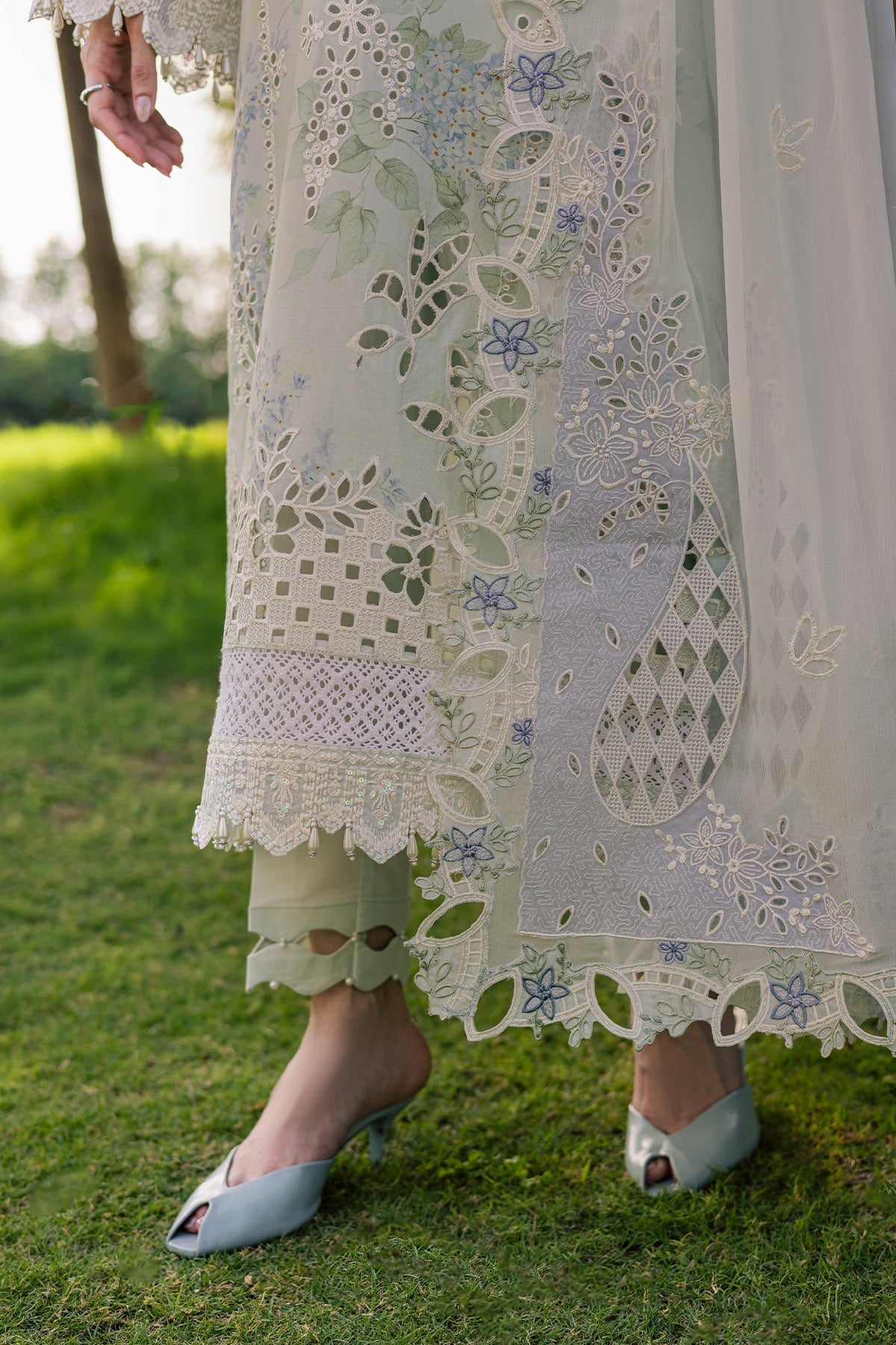 Nureh | Raha Lawn | NE-262 - Luxury Dress - available at Maria Faisal in UK and USA.