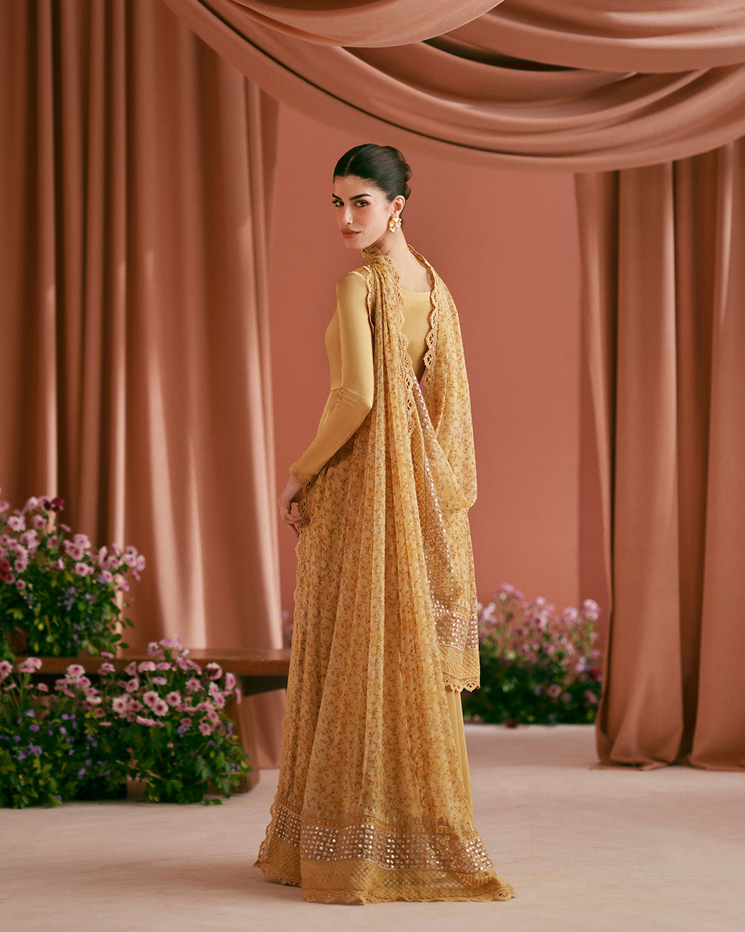 Faiza Saqlain | Roim Silk Edit | Alaa - Luxury Dress - available at Maria Faisal in UK and USA.