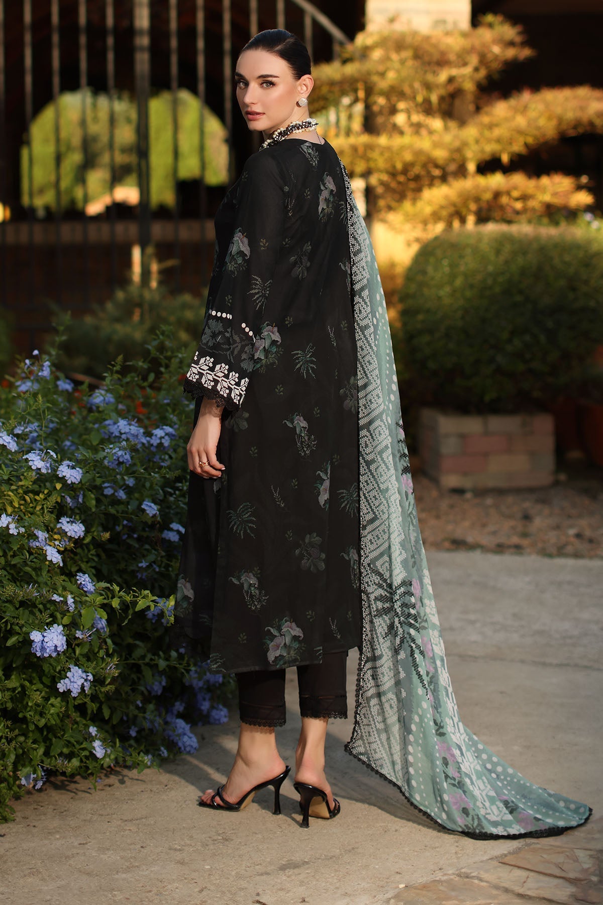 Nureh | Signature Prints 26 | SP-198 - Dress - available at Maria Faisal in UK and USA.