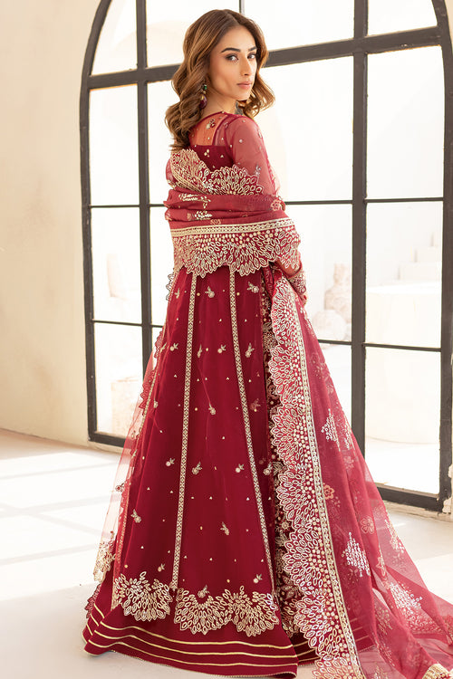 Farasha | Lu Zella Premium Formals 25 | Carmine Allure - Ladies Clothes - Maria Faisal