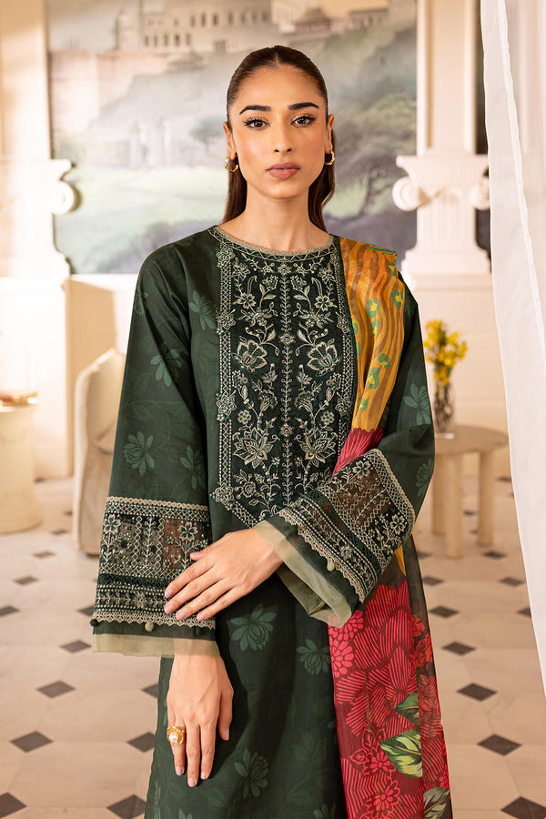 Farasha | Seraya Lawn 24 | JADE - Designer Dress with Intricate embroidery and embellishments. Shop elegent wedding dress at Maria Faisal.