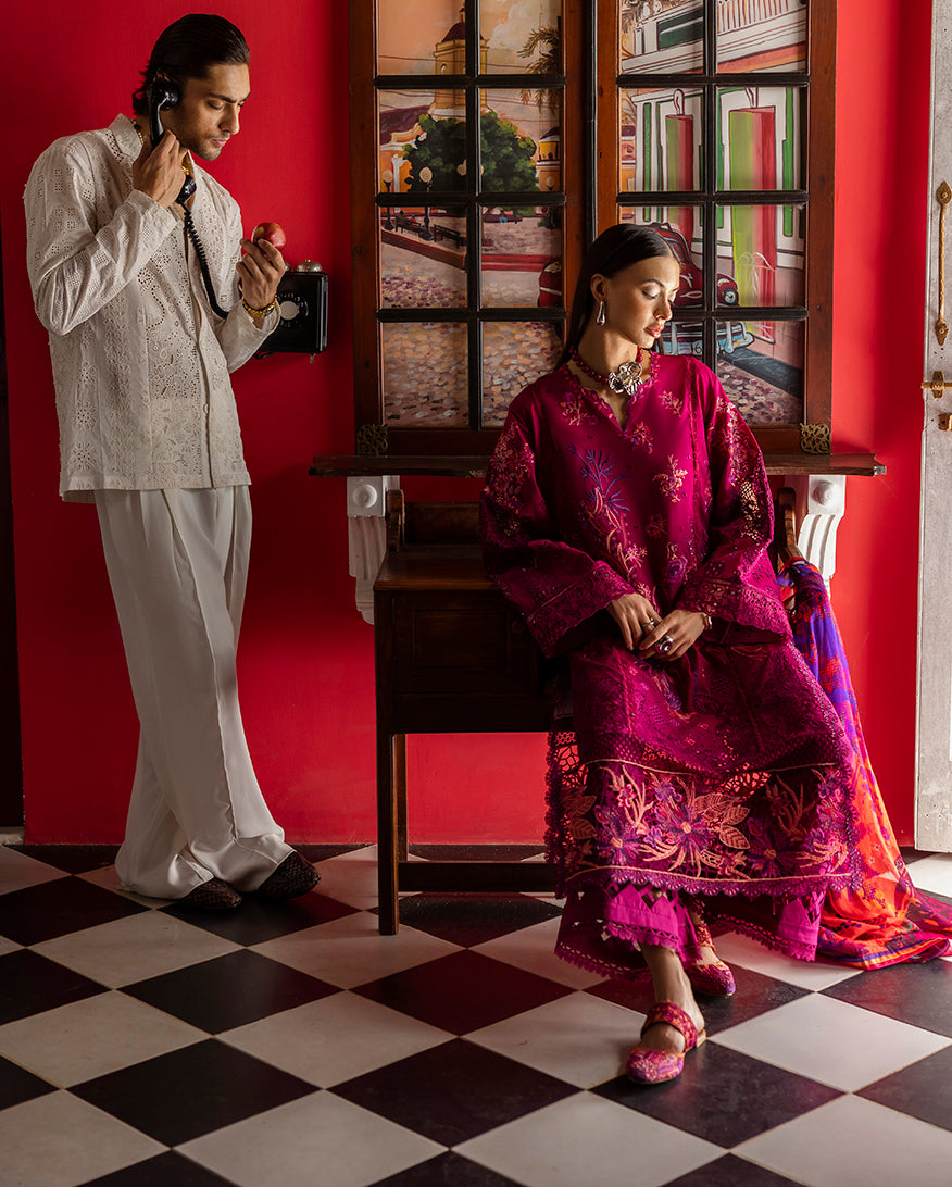 Esmel | Mon Tresor Luxe Lawn 26 | Paix Amour Bonheur - Luxury Dress - available at Maria Faisal in UK and USA.