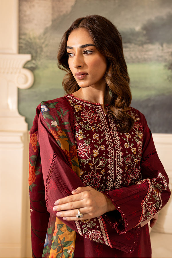 Farasha | Seraya Lawn 24 | AMY - Designer Dress with Intricate embroidery and embellishments. Shop elegent wedding dress at Maria Faisal.