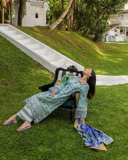 Esmel | Mon Tresor Luxe Lawn 26 | Memento Vivere - Luxury Dress - available at Maria Faisal in UK and USA.