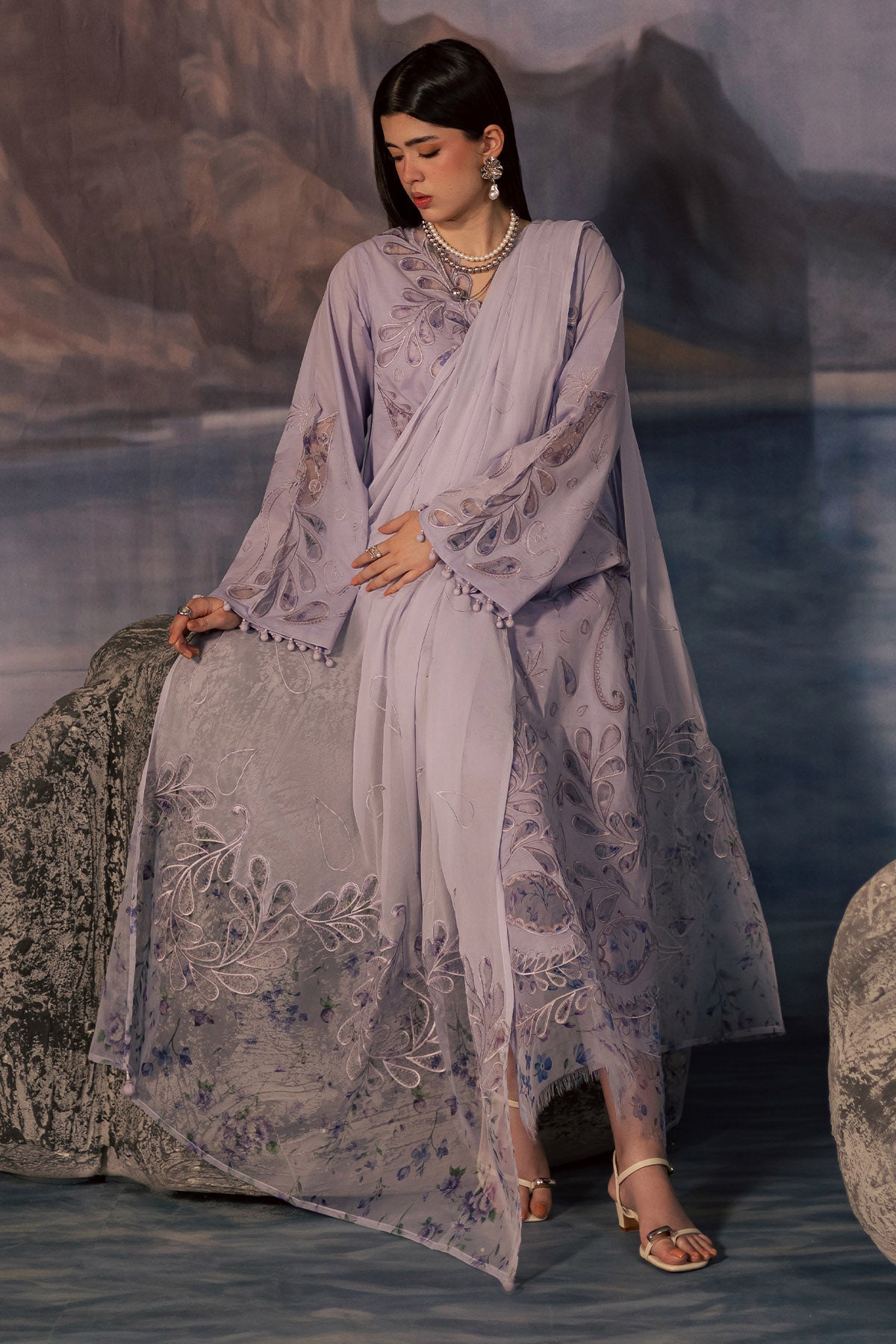 Nureh | Shades of Summer | NP-791 - Luxury Dress - available at Maria Faisal in UK and USA.
