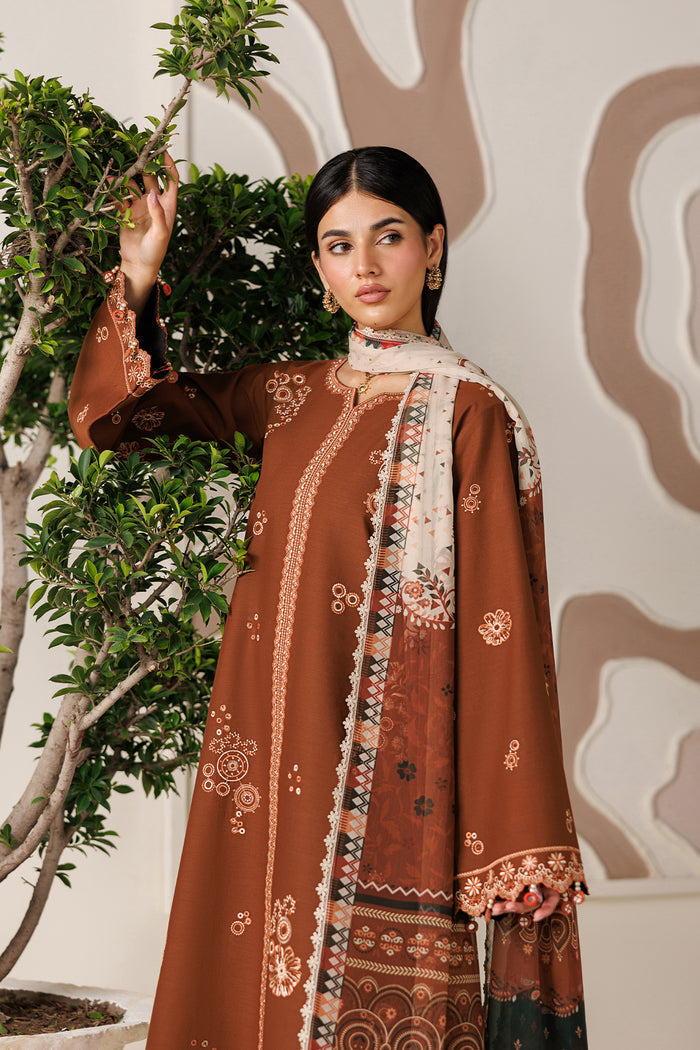 Farasha | Summer Melody 26 | Cinnamon Bloom - Casual Dress - available at Maria Faisal in UK and USA.