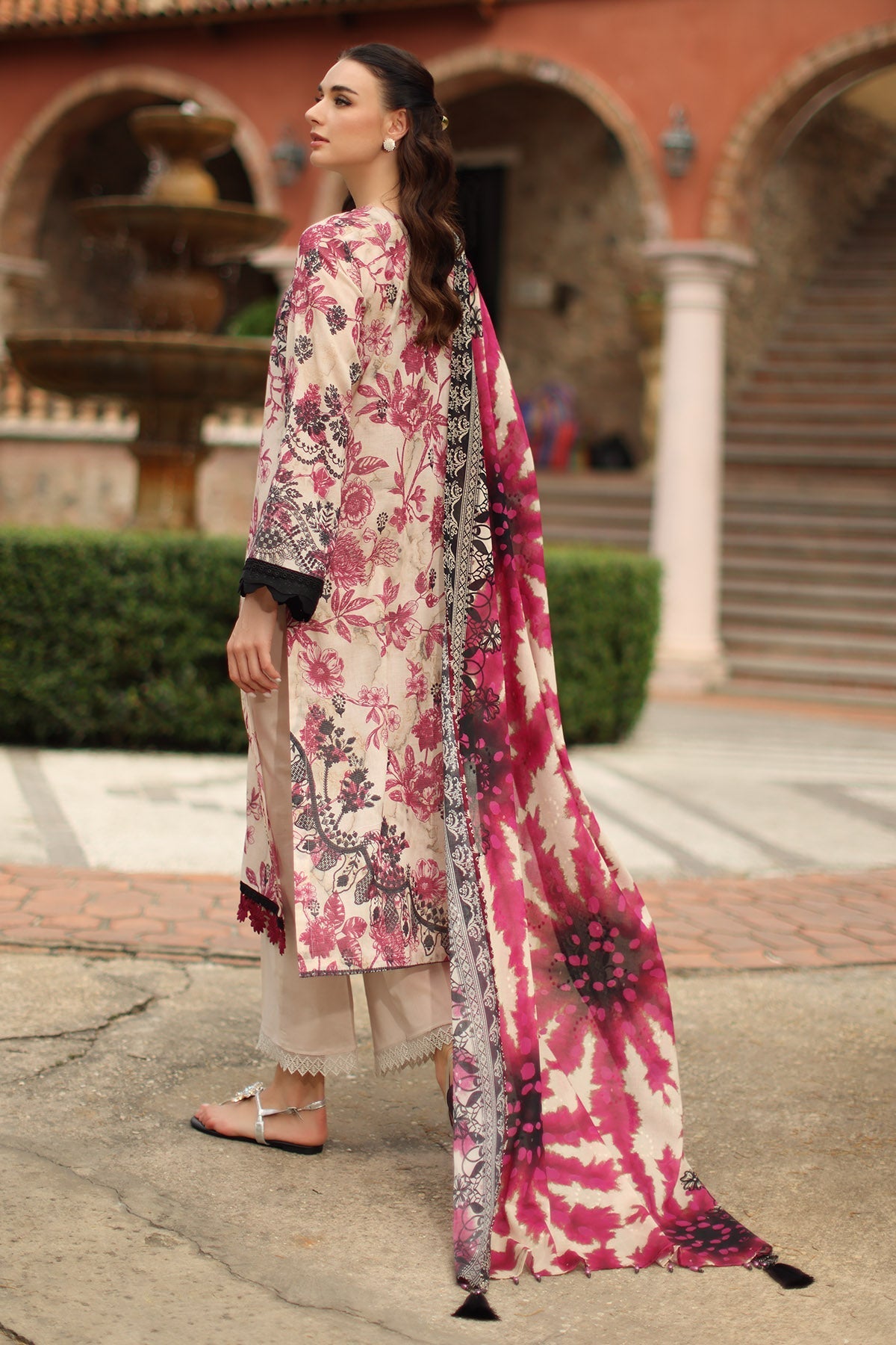 Nureh | Signature Prints 26 | SP-205 - Luxury Dress - available at Maria Faisal in UK and USA.