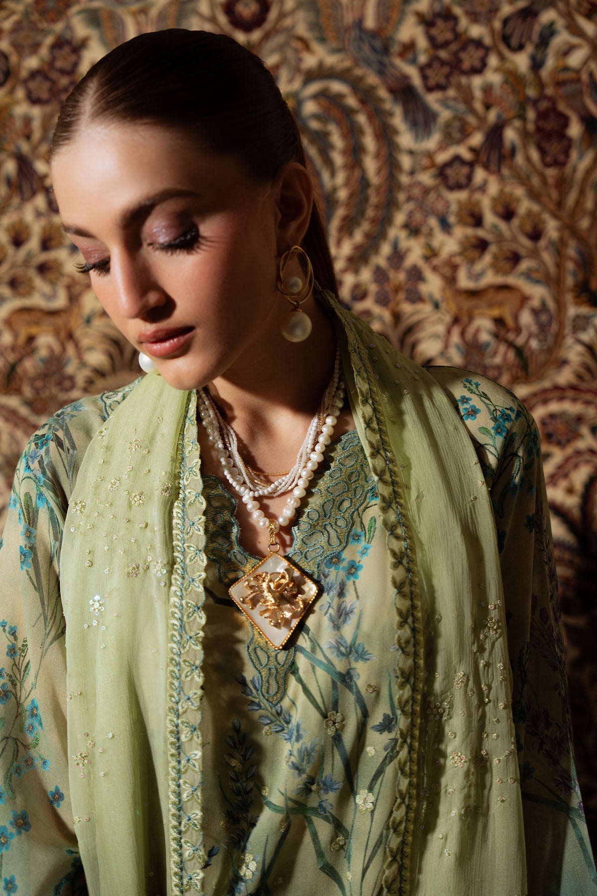 Nureh | Swiss Lawn | NS-161 - Luxury Dress - available at Maria Faisal in UK and USA.