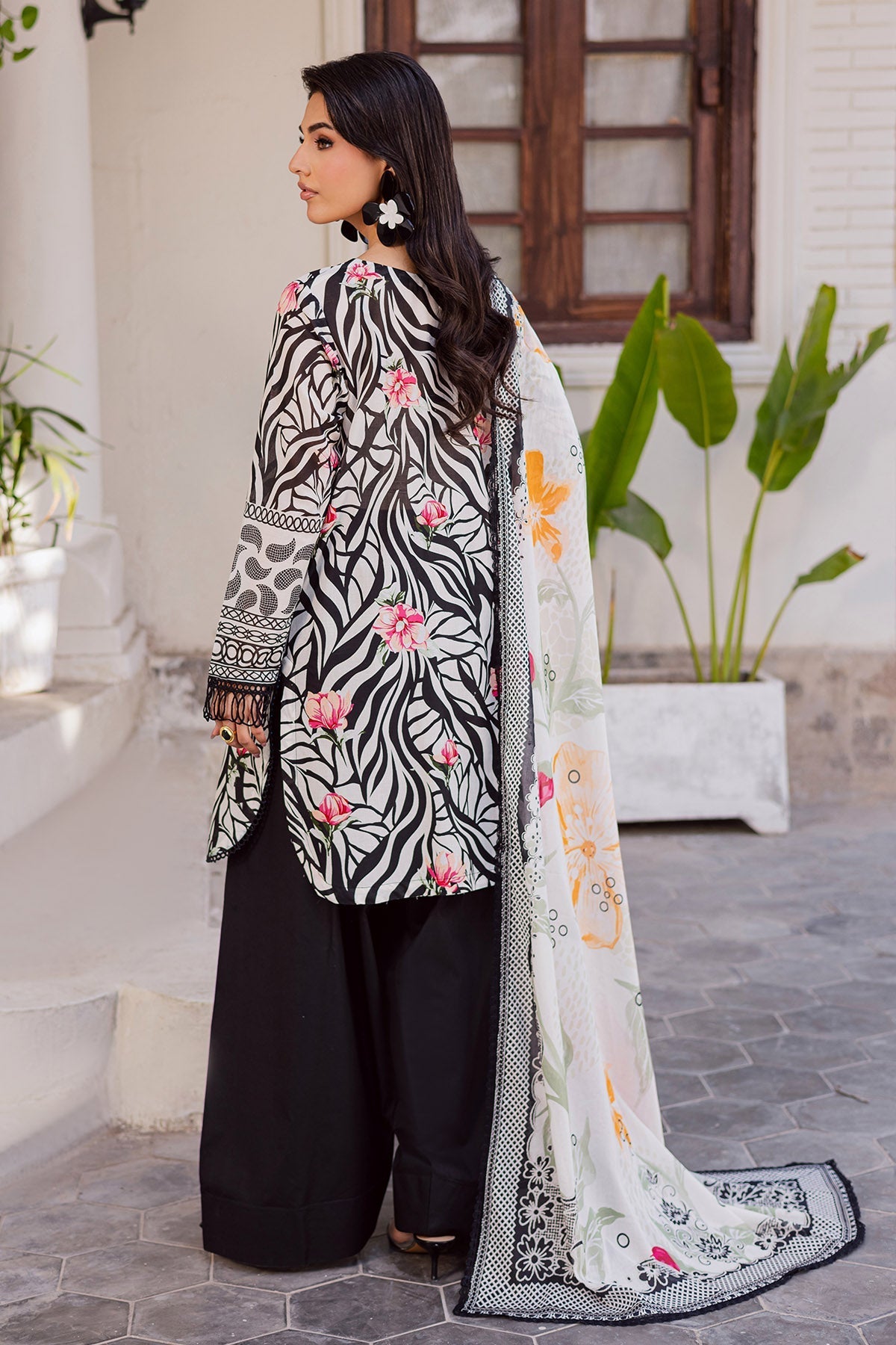 Nureh | Rania Prints | NR-08 - Casual Dress - available at Maria Faisal in UK and USA.