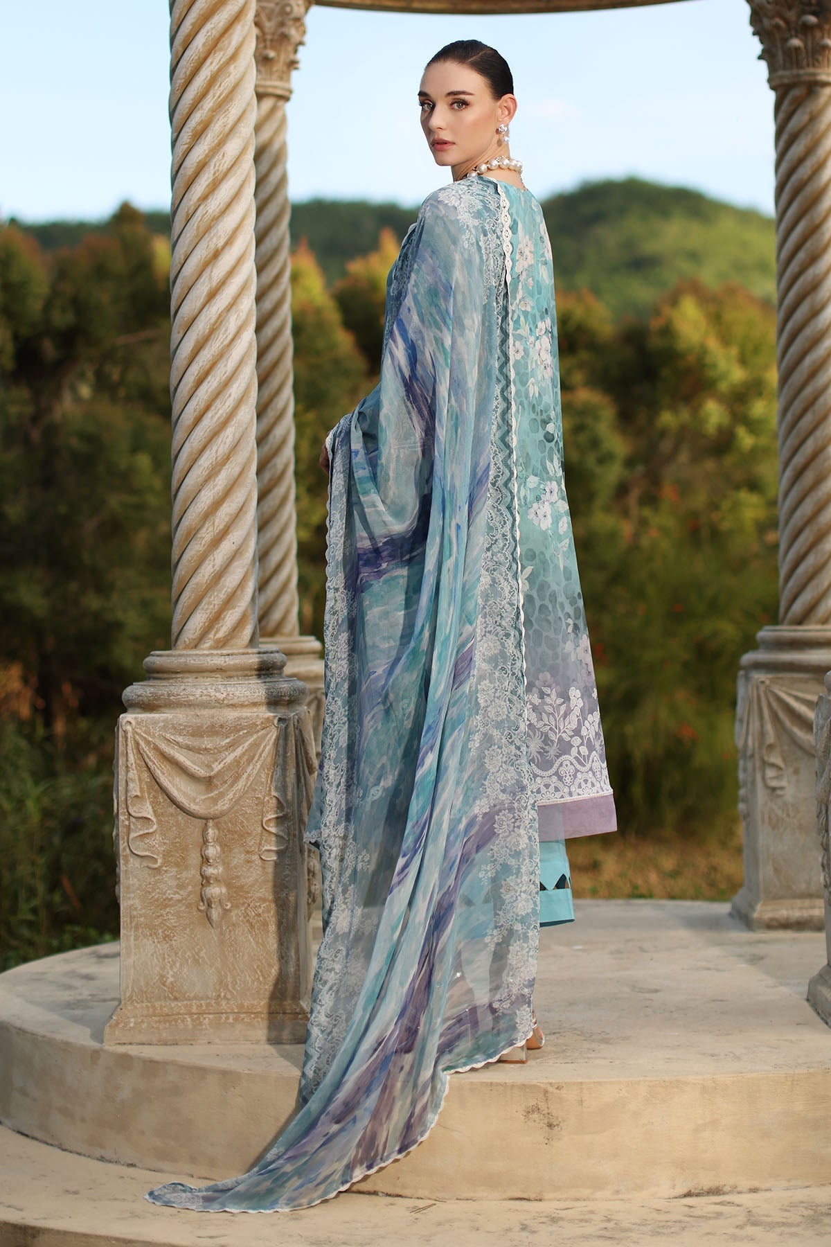 Nureh | Signature Prints 26 | SP-196 - Dress - available at Maria Faisal in UK and USA.