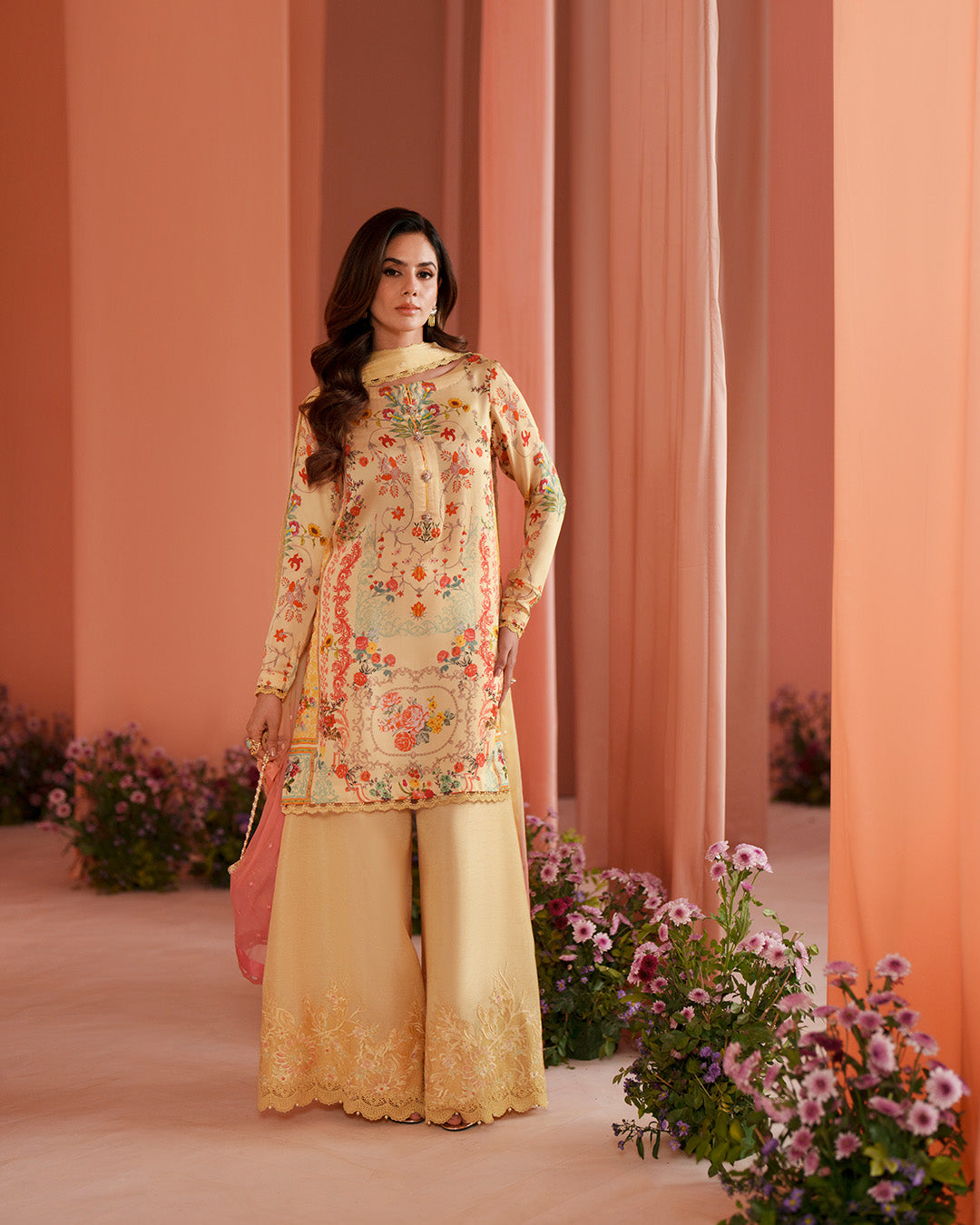 Faiza Saqlain | Roim Silk Edit | Resal - Luxury Dress - available at Maria Faisal in UK and USA.