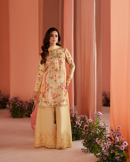 Faiza Saqlain | Roim Silk Edit | Resal - Luxury Dress - available at Maria Faisal in UK and USA.