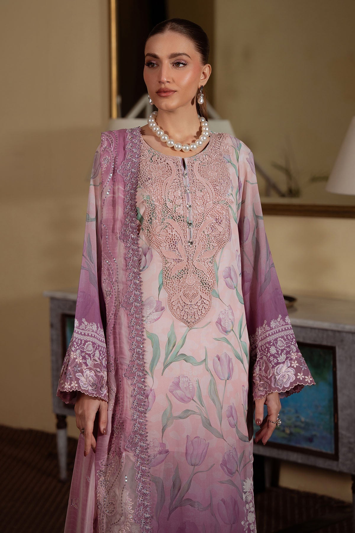 Nureh | Swiss Lawn | NS-159 - Luxury Dress - available at Maria Faisal in UK and USA.