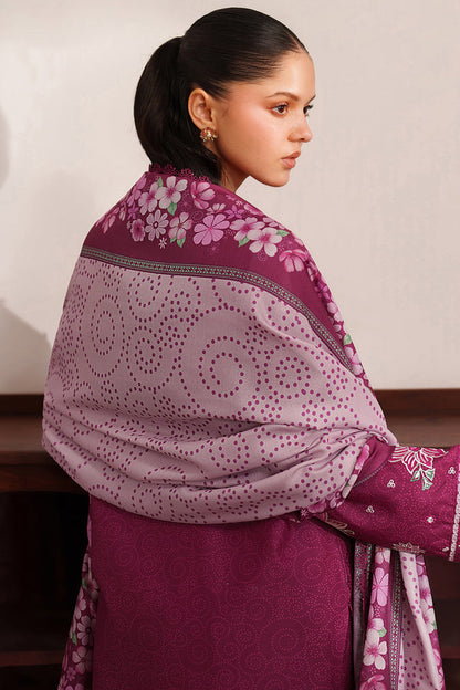 Farasha | Meline Premium Viscose 25 | Berry Blush - Luxury Dress - available at Maria Faisal in UK and USA.