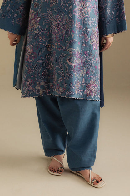 Zara Shahjahan | Coco Winter 25 | Mist-2B - Luxury Dress - available at Maria Faisal in UK and USA.