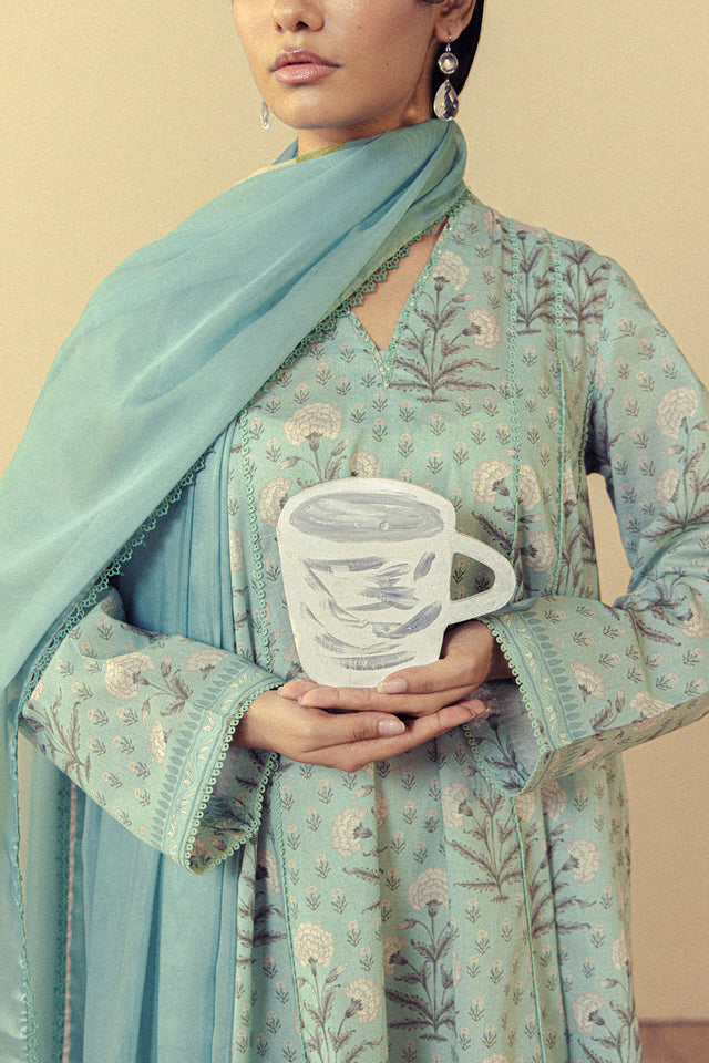 Zara Shahjahan | Coco Prints 26 | ANTHEA-9B - Casual Dress - available at Maria Faisal in UK and USA.