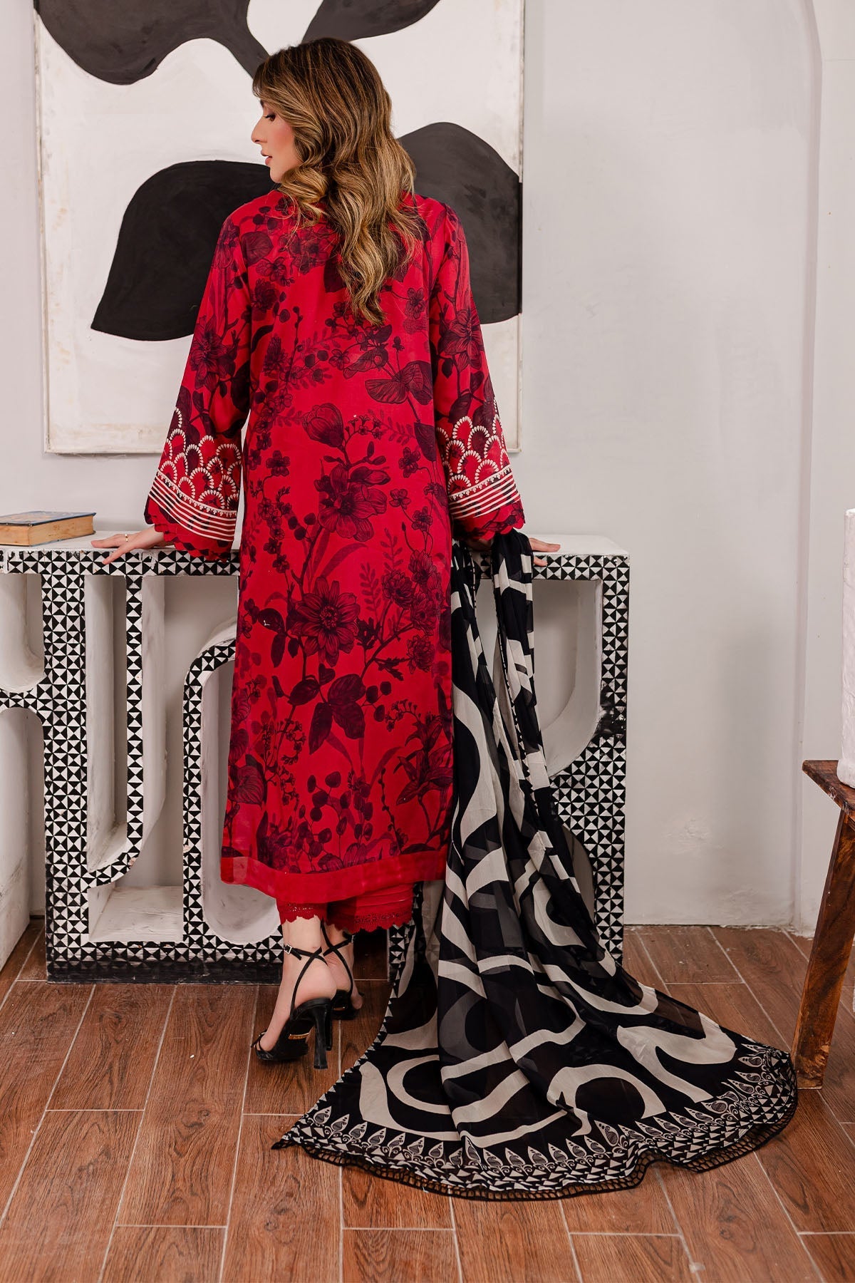 Nureh | Signature Prints 26 | SP-100 - Dress - available at Maria Faisal in UK and USA.