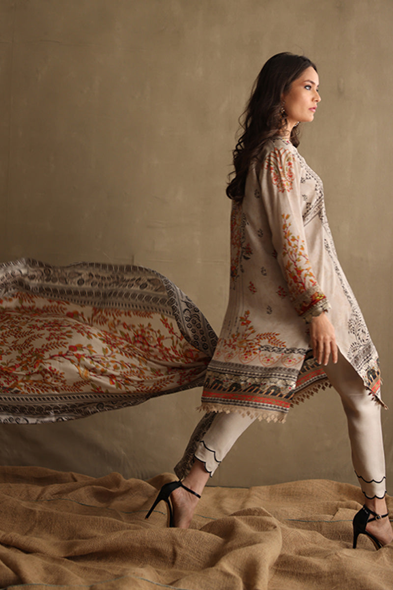 Mina Hasan | Signature Pret | Monochrome In Spring - Luxury Dress - available at Maria Faisal in UK and USA.