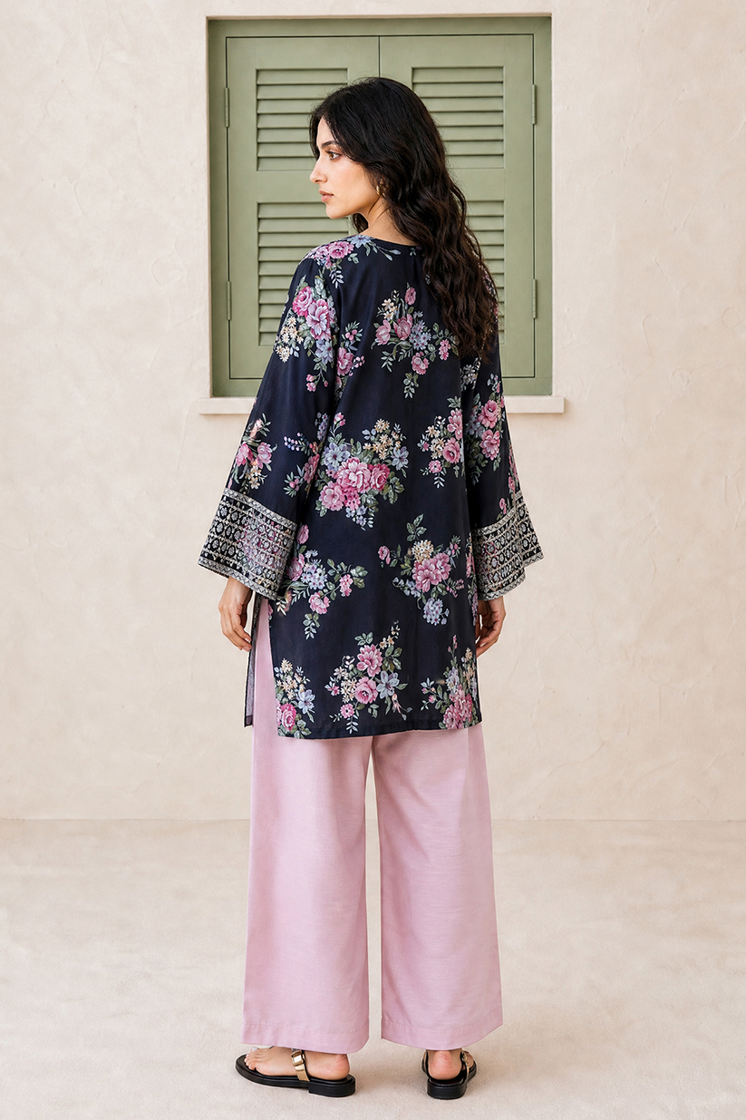 Saad Shaikh | Ease Fall Edit 26 | D-09 Co-ord Set Black and Pink - Casual Dress - available at Maria Faisal in UK and USA.