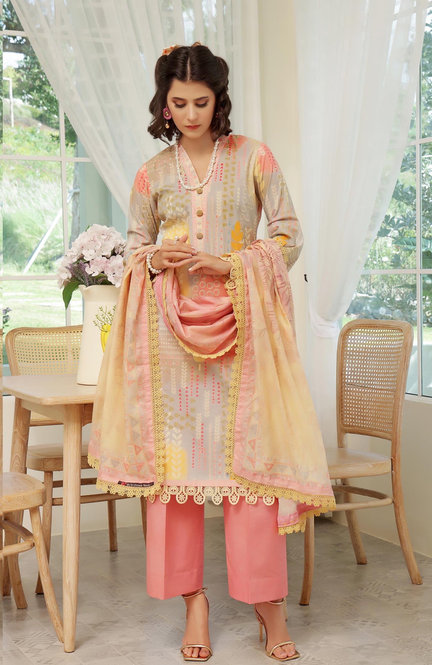 Alzohaib | Digital Printed Cambric | Colors Digital Cambric 3 Piece-CDC-25-06 - Ladies Clothes - Maria Faisal