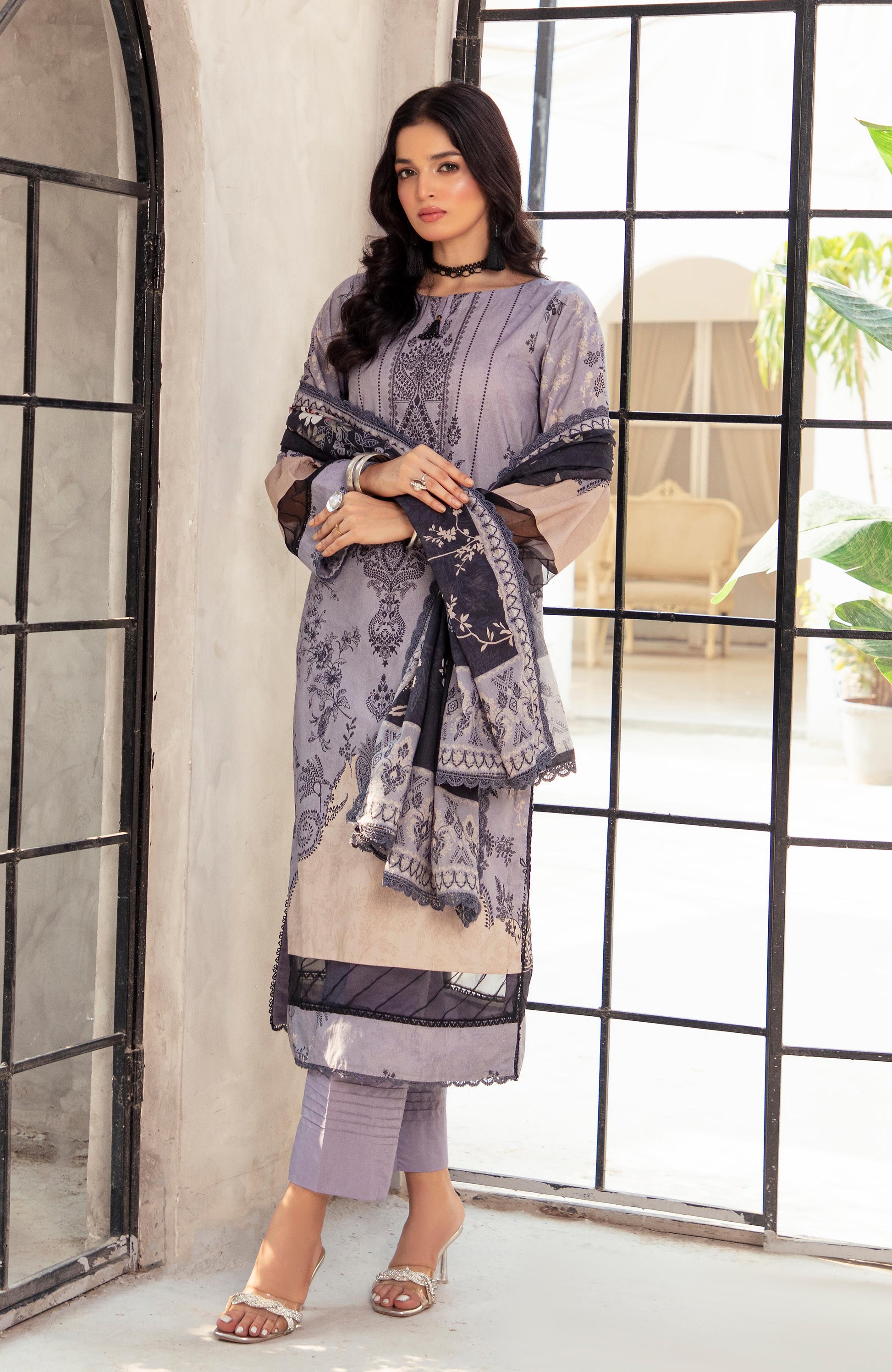 Alzohaib | Digital Printed Cambric | Colors Digital Cambric 3 Piece-CDC-2-25-06 - Ladies Clothes - Maria Faisal