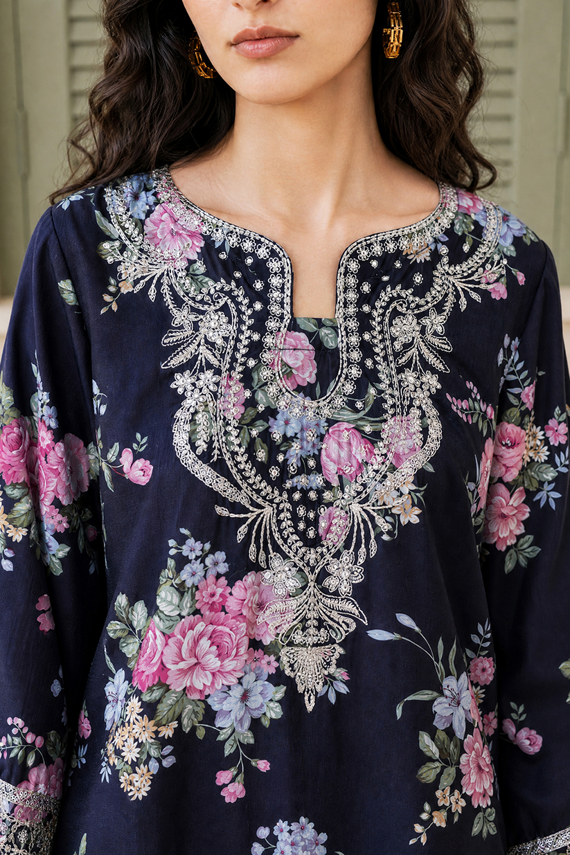 Saad Shaikh | Ease Fall Edit 26 | D-09 Co-ord Set Black and Pink - Casual Dress - available at Maria Faisal in UK and USA.