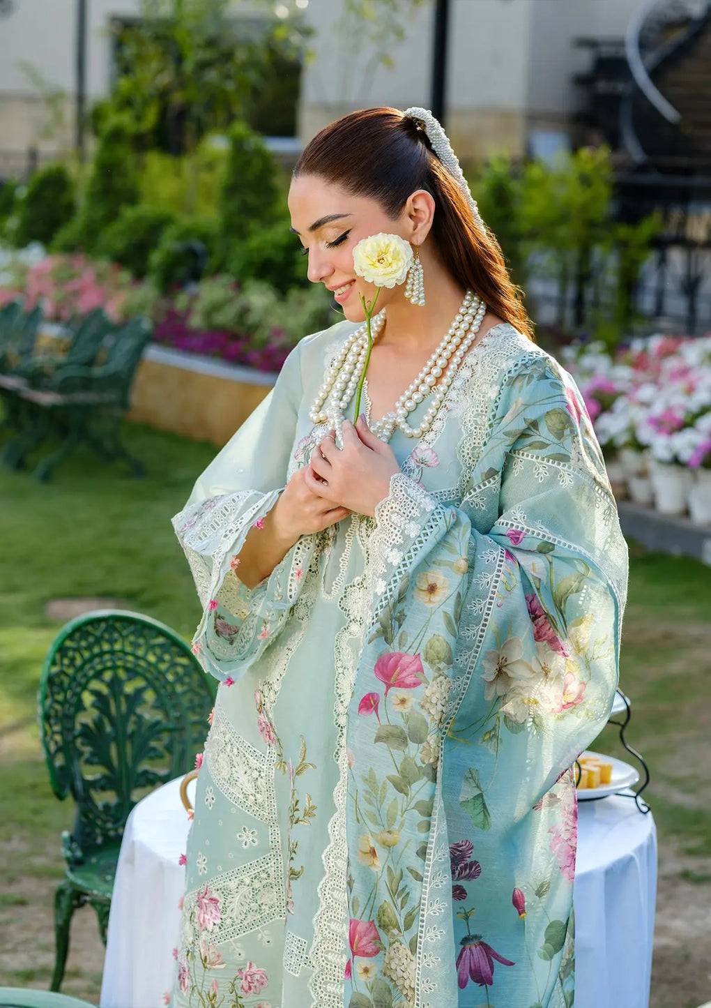 Elaf Premium | Luxury Lawn 25 | ELH-2B ZOYA by Maria Faisal - Registered Vendor of : Elaf Premium - type : Ladies Clothes - 100% original wedding dresses