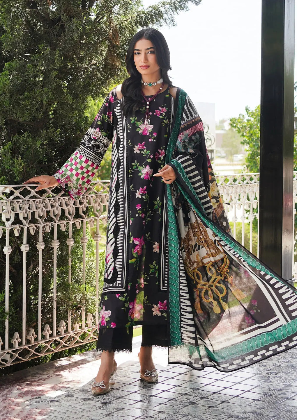 Elaf Premium | Printed Collection 24 | EEP-02A - Dark Floral - Waniyas