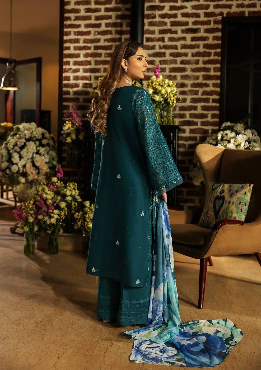 Kahf Premium | Luxury Lawn 25 | KLR-06 Whimsy by Maria Faisal - Registered Vendor of : Kahf Premium - type : Ladies Clothes - 100% original wedding dresses