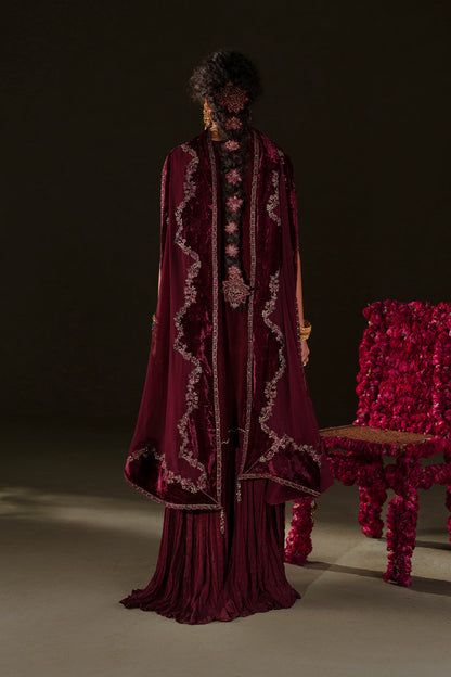Iznik | Velvet 25 | IV-71 Embroidered Velvet - Formal Dress - available at Maria Faisal in UK and USA.