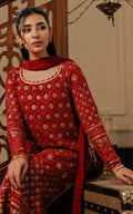 Threads and Motifs | Formal Dresses 25 | Embroidered Shirt With Gharara And Dupatta - Ladies Clothes - Maria Faisal