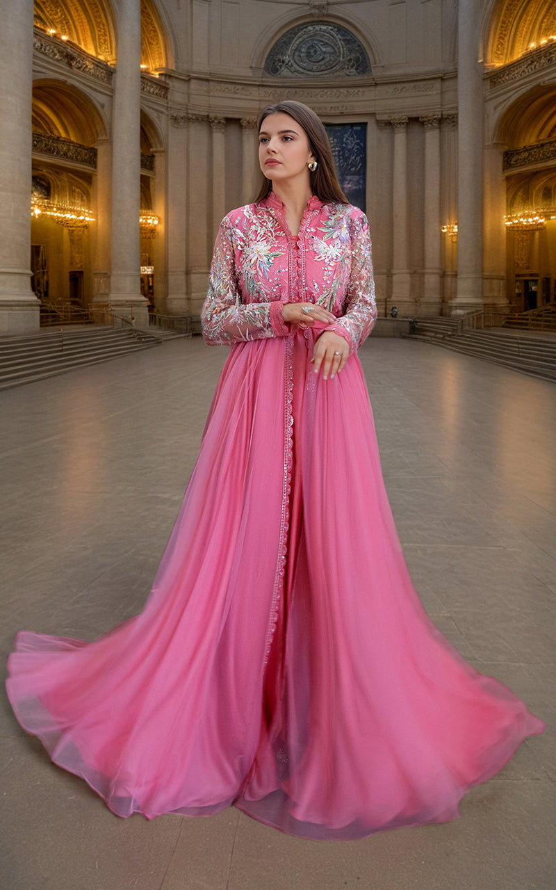 Threads and Motifs | Formal Dresses 25 | Net Embroidered Maxi - Ladies Clothes - Maria Faisal