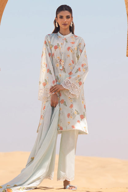 Cross Stitch | Eid Lawn 24 | AQUA GLAZE - Designer Dress with Intricate embroidery and embellishments. Shop elegent wedding dress at Maria Faisal.