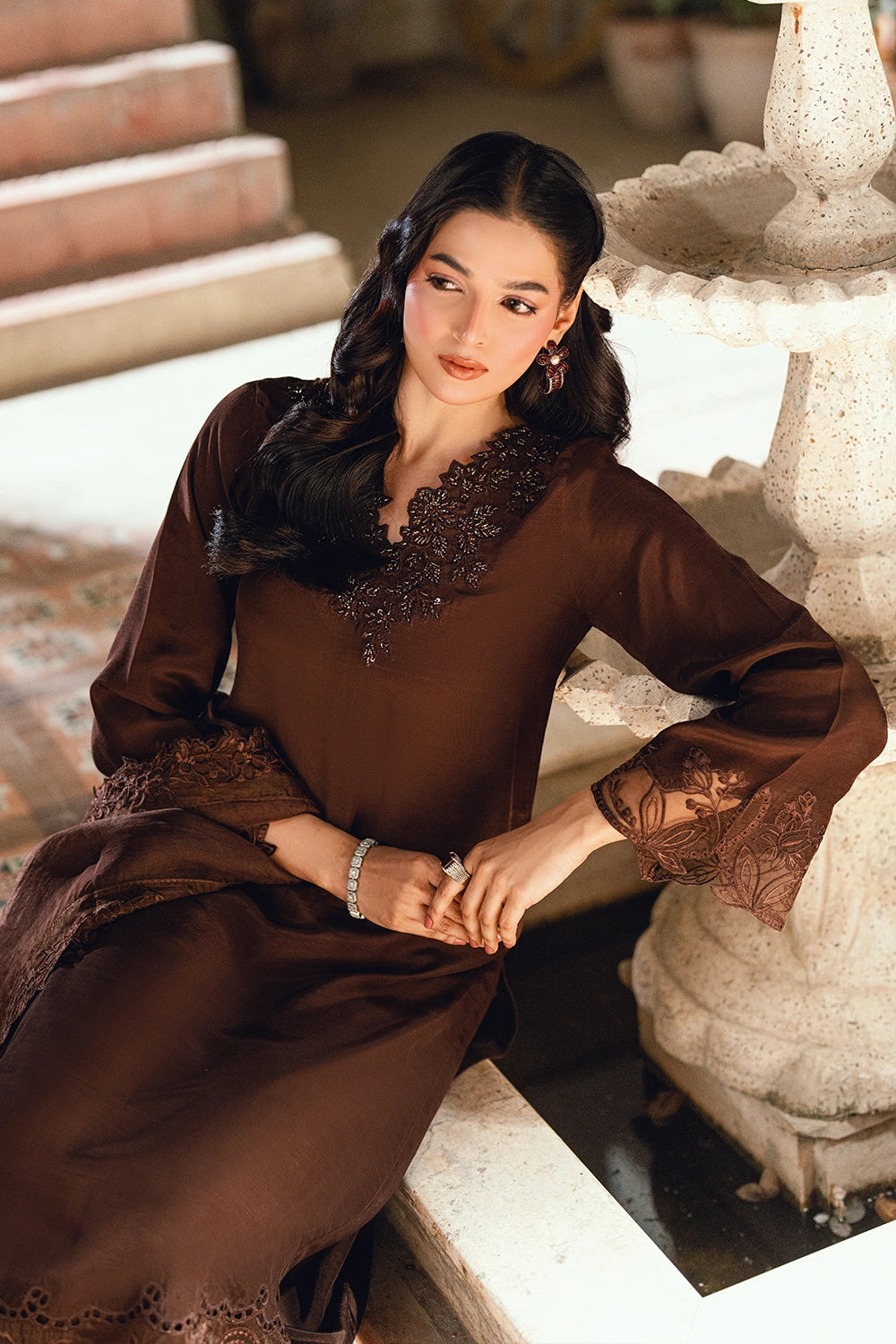 Azure | Vogue Formals | Cocoa Glaze - Formal Dress - available at Maria Faisal in UK and USA.