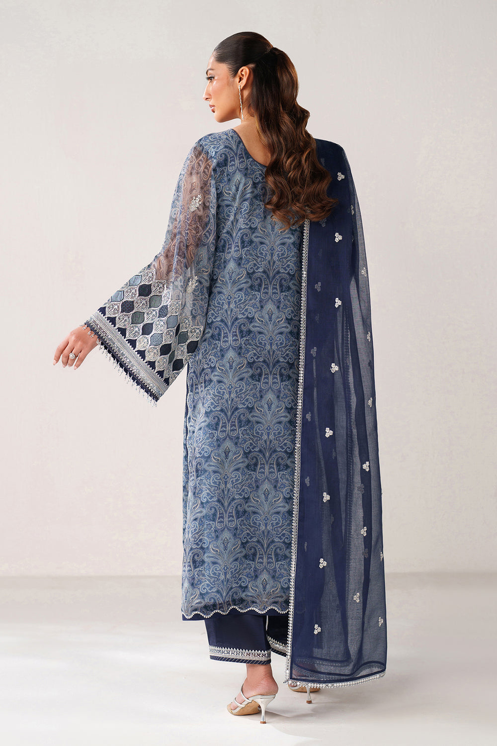 Baroque | Formals Collection | EMBROIDERED CHIFFON UF-4387 - Formal Dress - available at Maria Faisal in UK and USA.