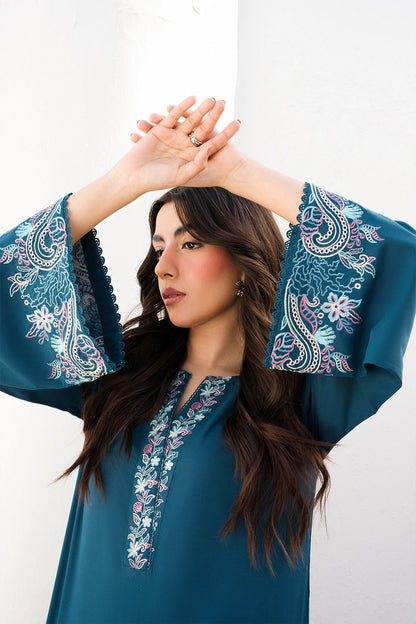 Azure | Chic Essentials | Aquamarine - Casual Dress - available at Maria Faisal in UK and USA.