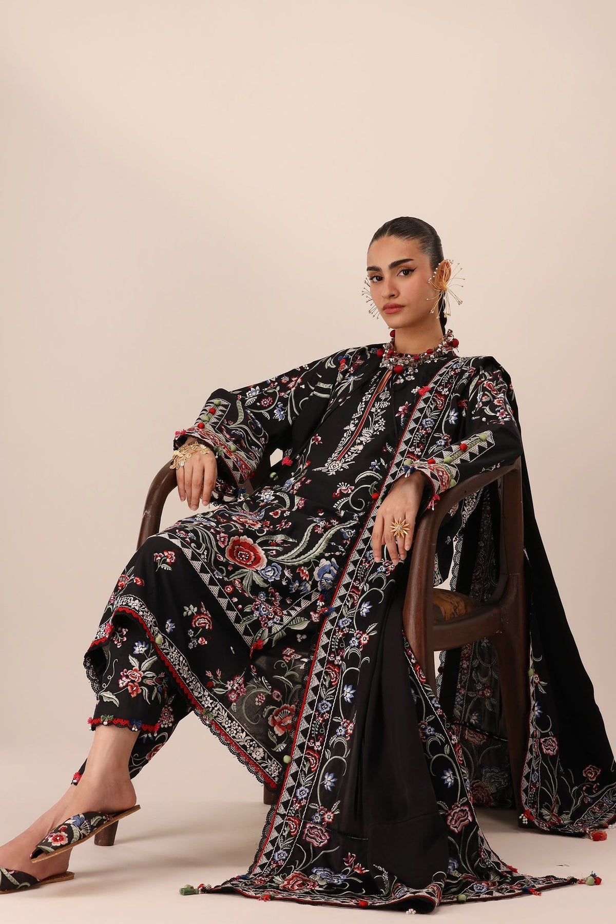 Elan | Stitched Pret 26 | ZABAR (EL26-01 A ST) - Luxury Dress - available at Maria Faisal in UK and USA.