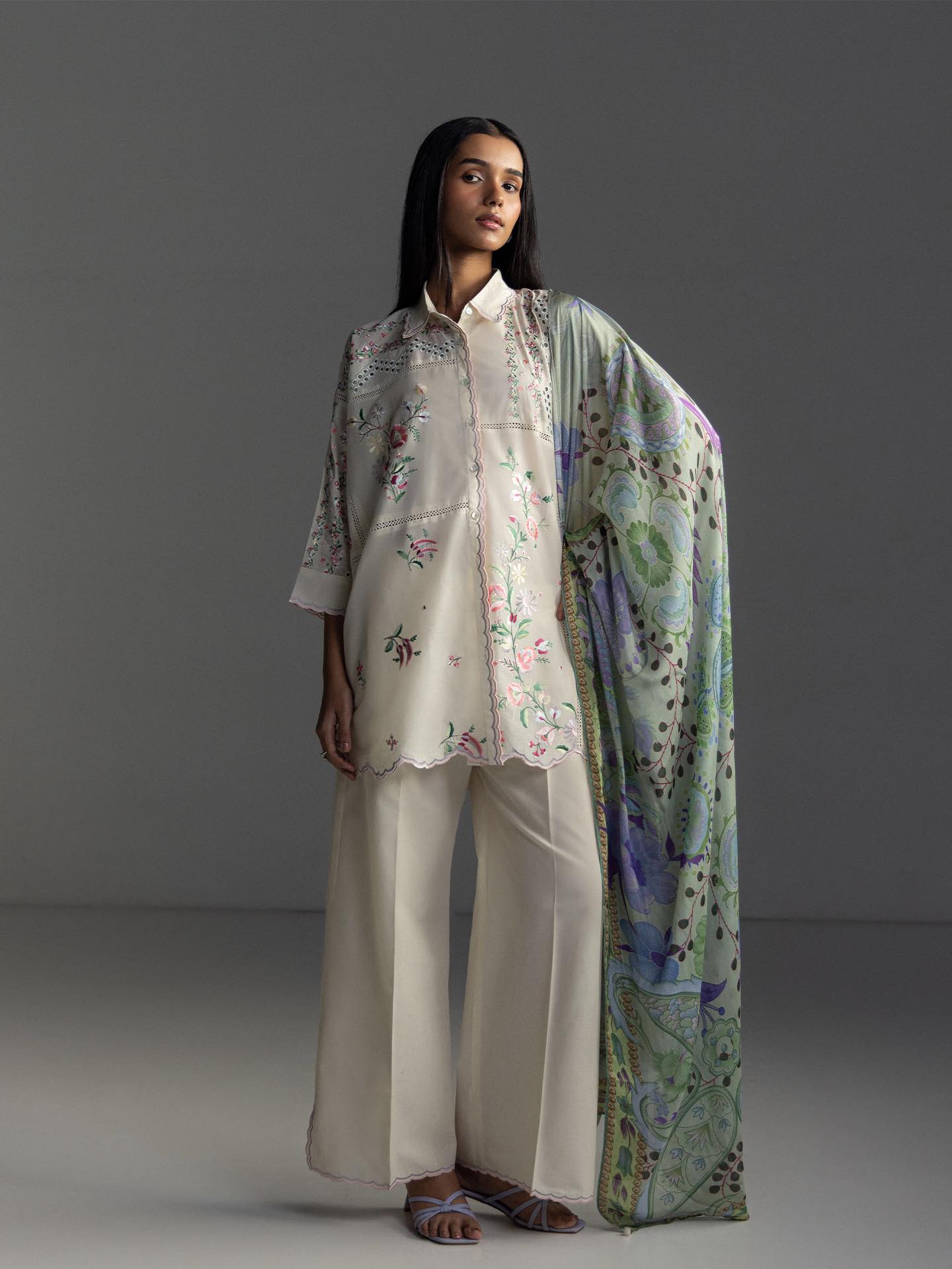 Zara Shahjahan | Coco Lawn 26 | Seren-5A - Luxury Dress - available at Maria Faisal in UK and USA.