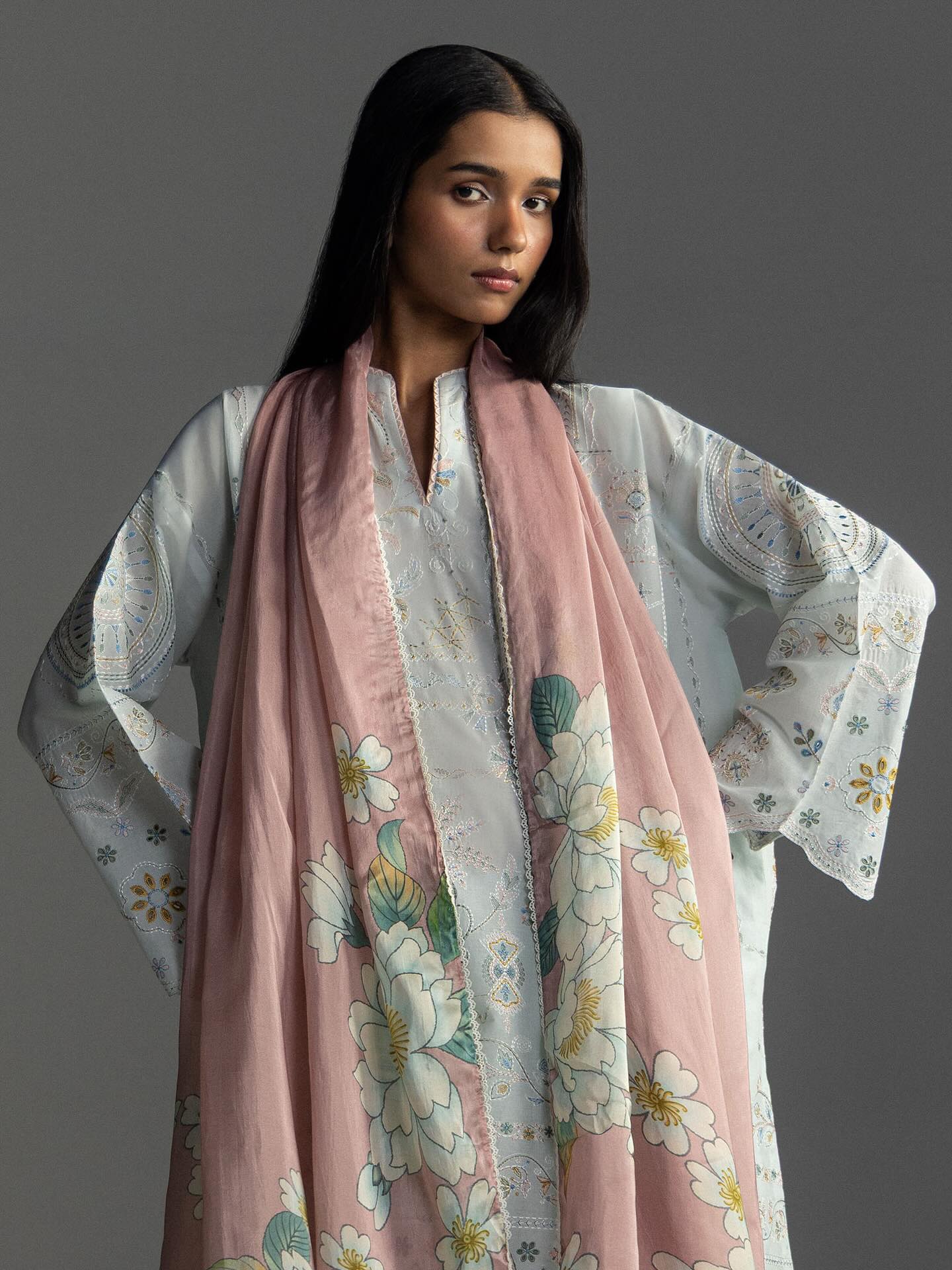 Zara Shahjahan | Coco Lawn 26 | Veya-7B - Luxury Dress - available at Maria Faisal in UK and USA.