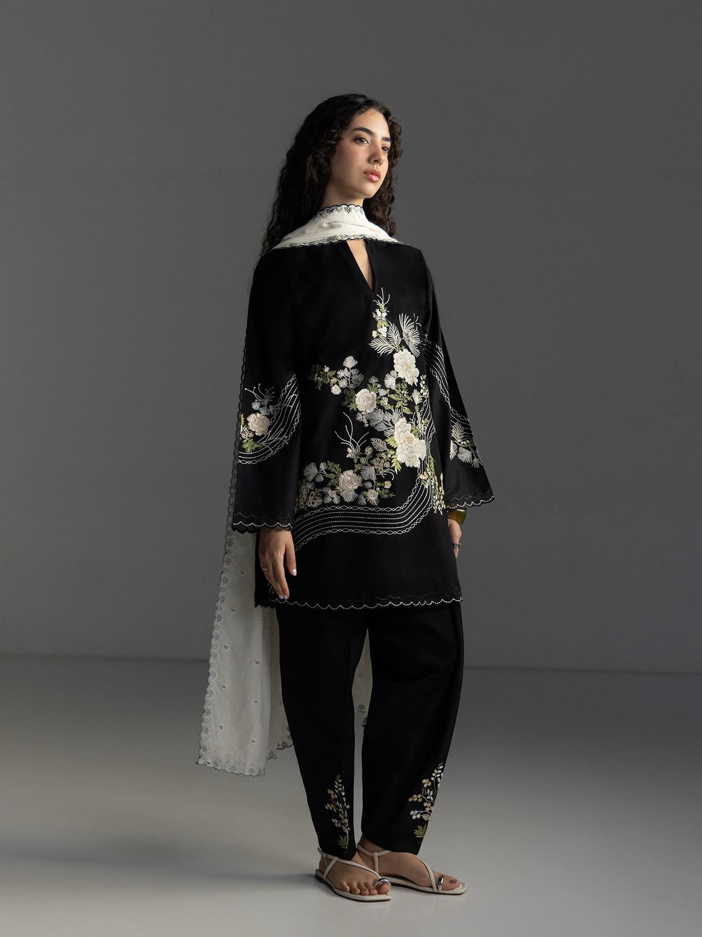 Zara Shahjahan | Coco Lawn 26 | Evia-9A - Luxury Dress - available at Maria Faisal in UK and USA.