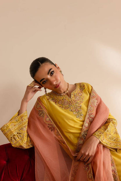 Batik | Reception Luxe Edit | Crayola Yellow by Maria Faisal - Registered Vendor of : Batik - type : Ladies Clothes - 100% original wedding dresses